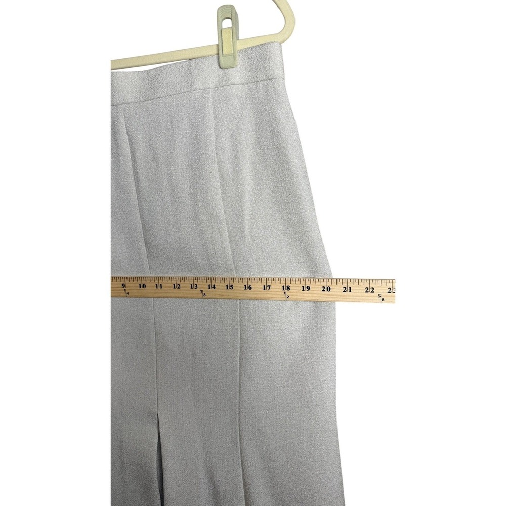 MM.LaFleur Oatmeal Beige Textured Crepe Front Slit Midi Skirt Womens 10 HighRise - Picture 5 of 7